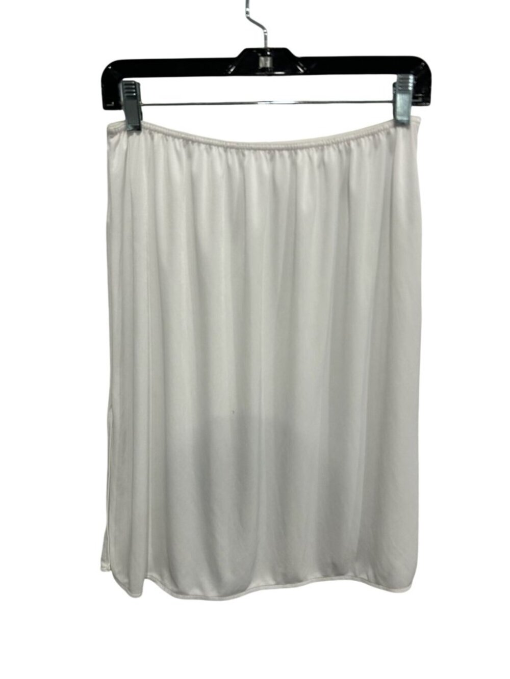 Vassarette XL White Half Slip Skirt Elastic Waist Side Slit Minimalist Coquette